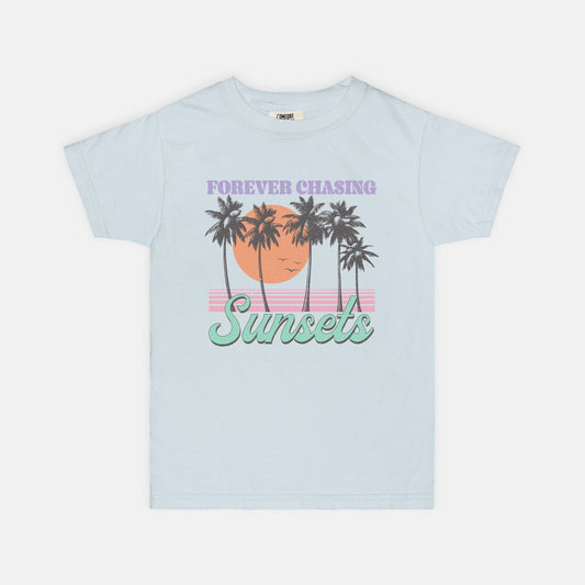 Forver Chasing Sunsets Youth Comfort Color Tee