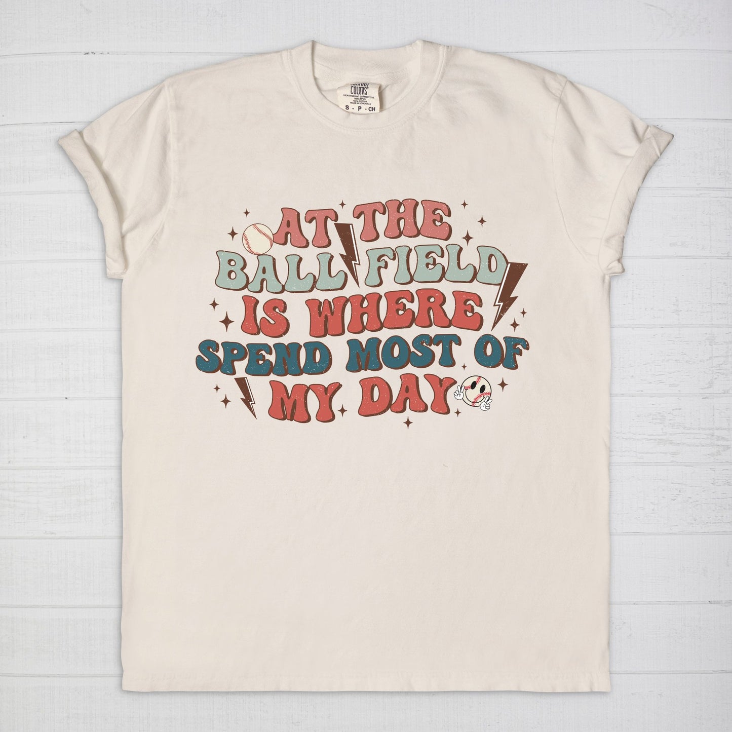 At The Ball Field Comfort Color Tee