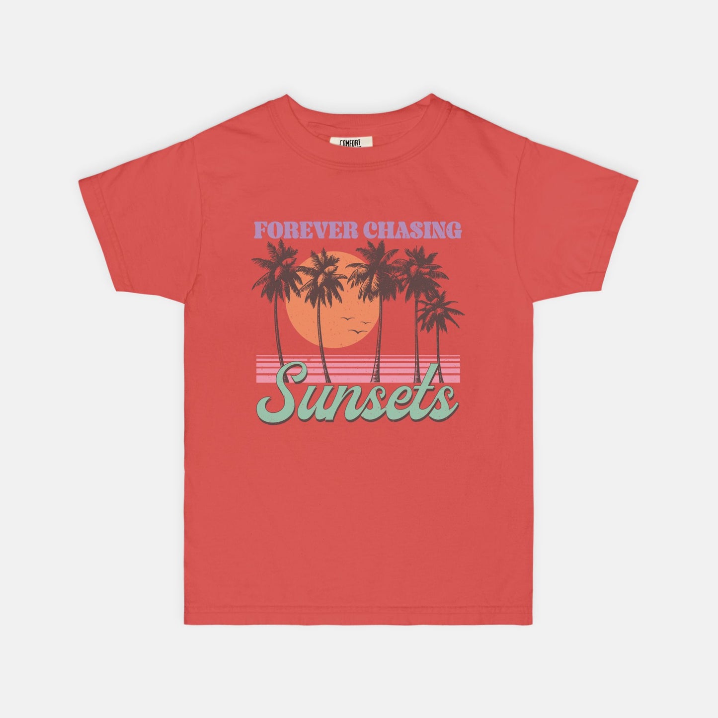 Forver Chasing Sunsets Youth Comfort Color Tee