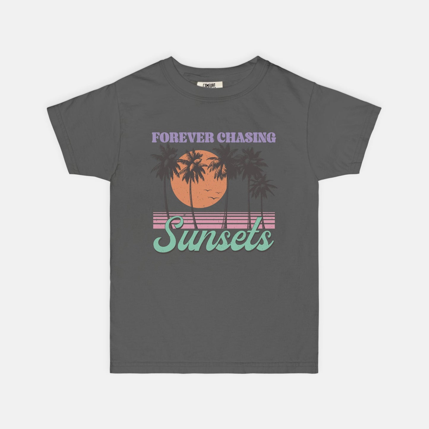 Forver Chasing Sunsets Youth Comfort Color Tee