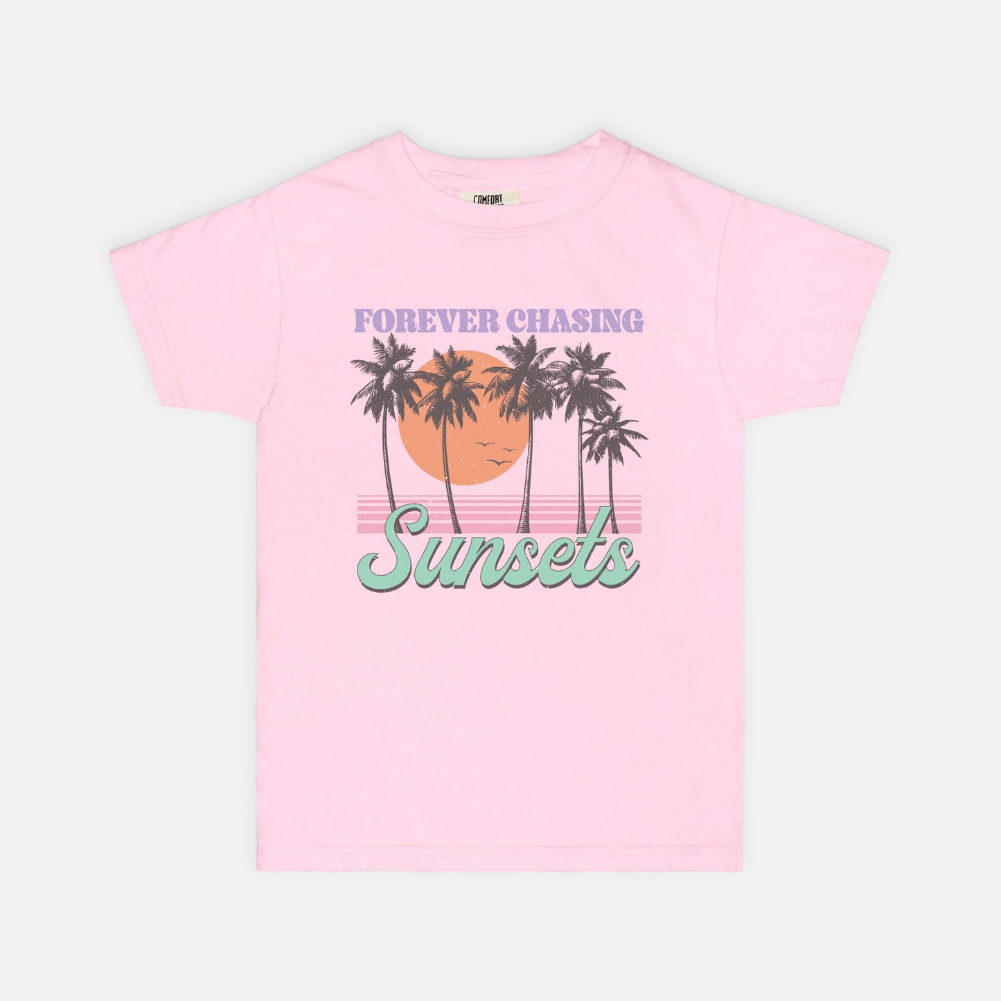 Forver Chasing Sunsets Youth Comfort Color Tee