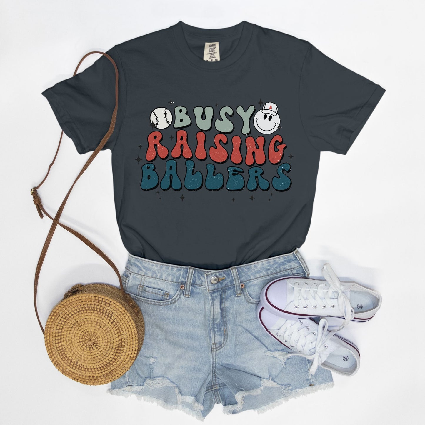 Busy Raising Ballers Comfort Color Tee