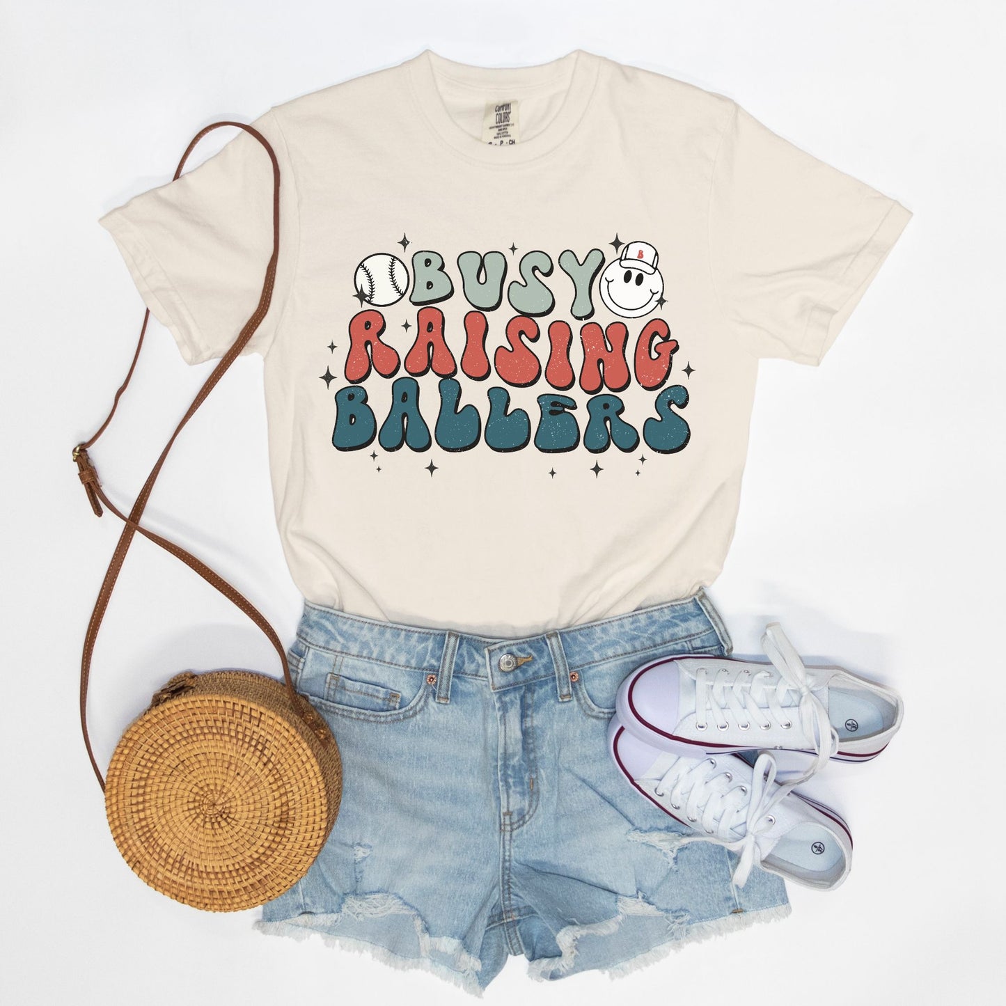 Busy Raising Ballers Comfort Color Tee