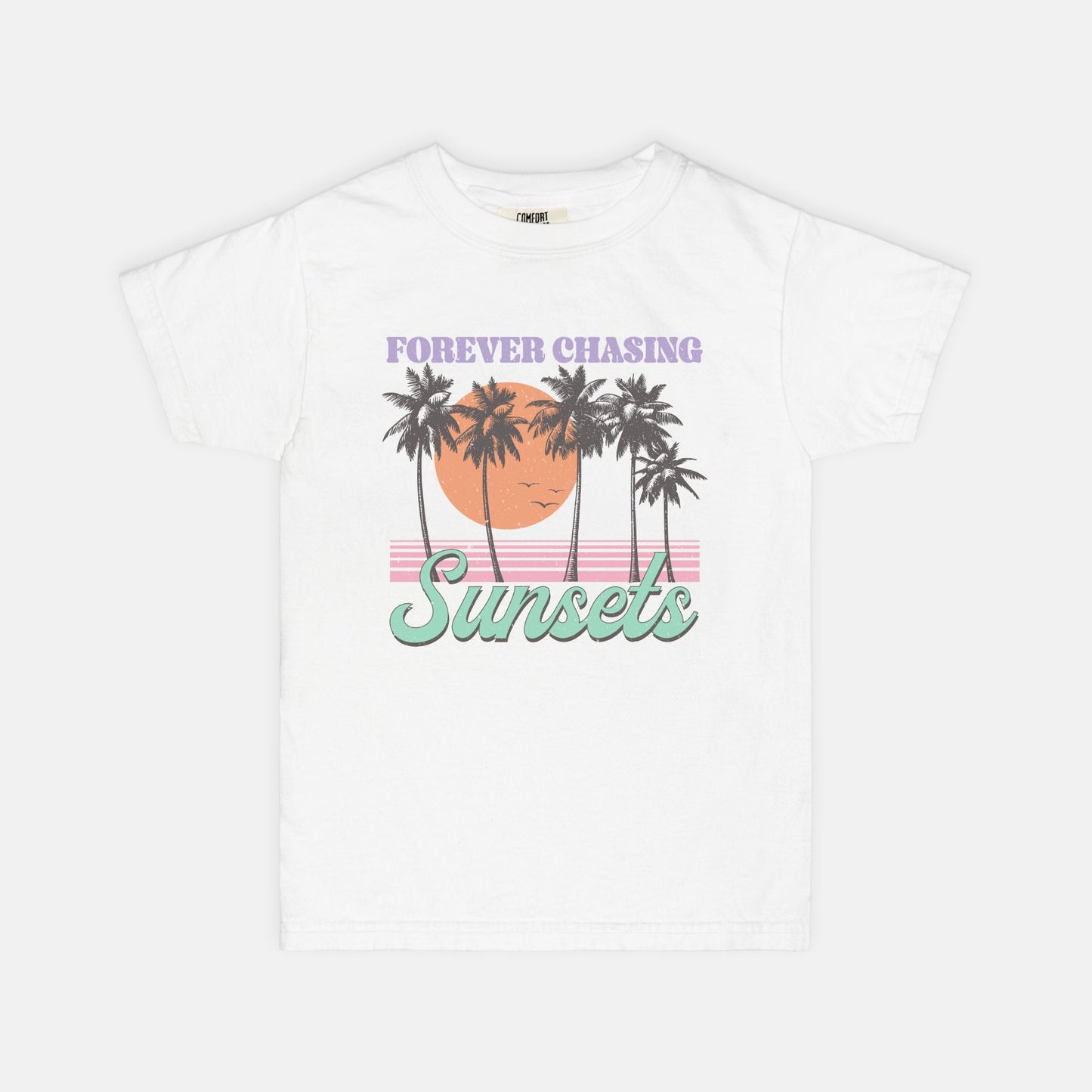 Forver Chasing Sunsets Youth Comfort Color Tee