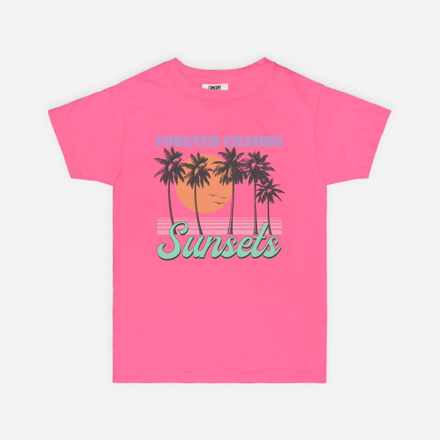 Forver Chasing Sunsets Youth Comfort Color Tee