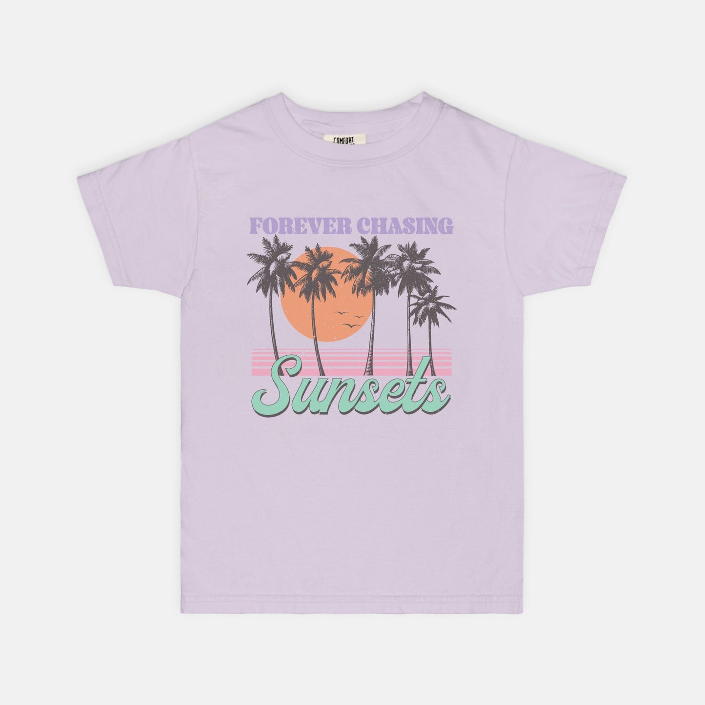 Forver Chasing Sunsets Youth Comfort Color Tee