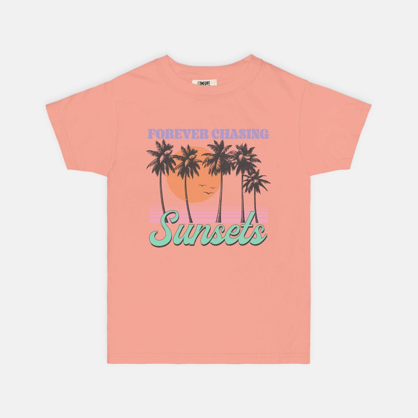 Forver Chasing Sunsets Youth Comfort Color Tee