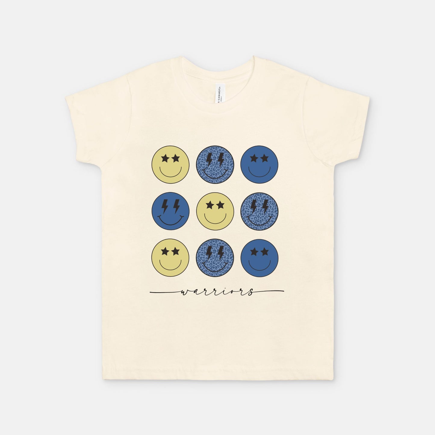 Warriors Smiley Face Youth Tee