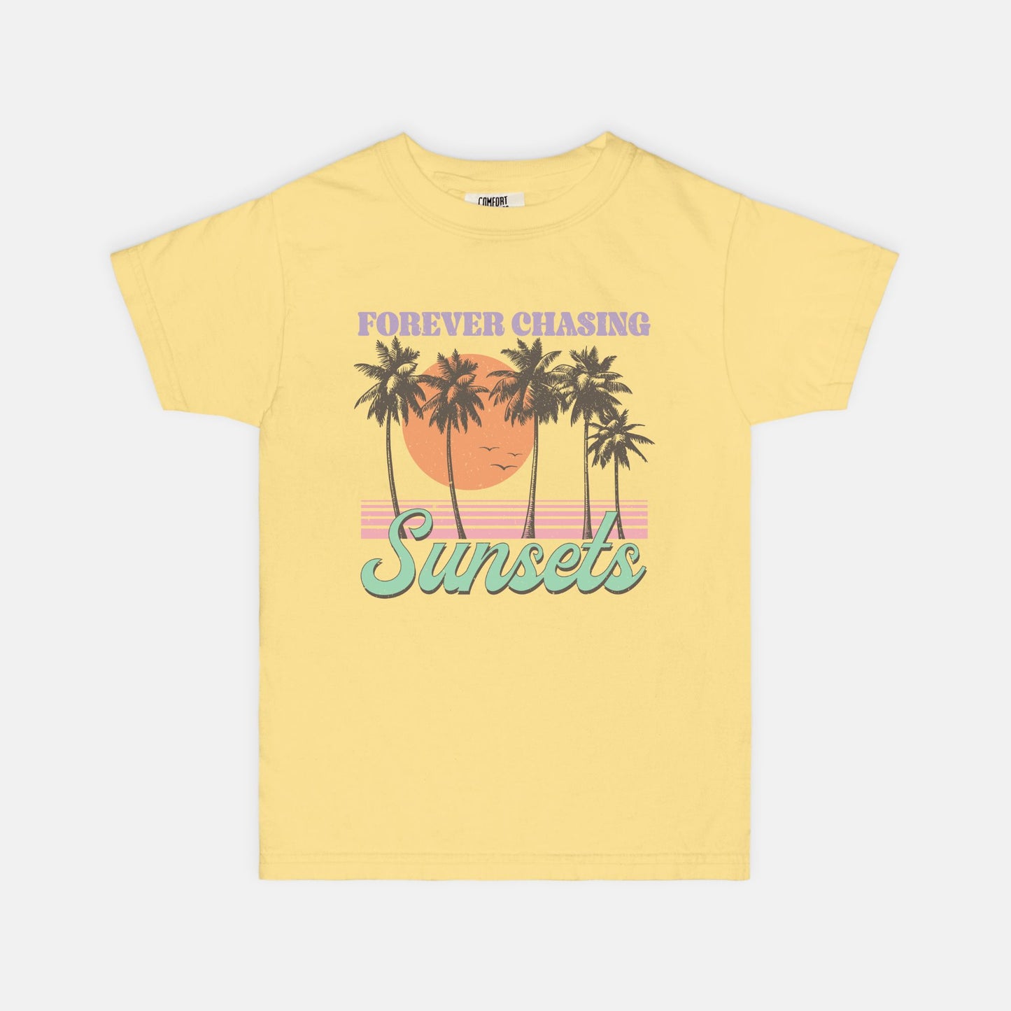 Forver Chasing Sunsets Youth Comfort Color Tee