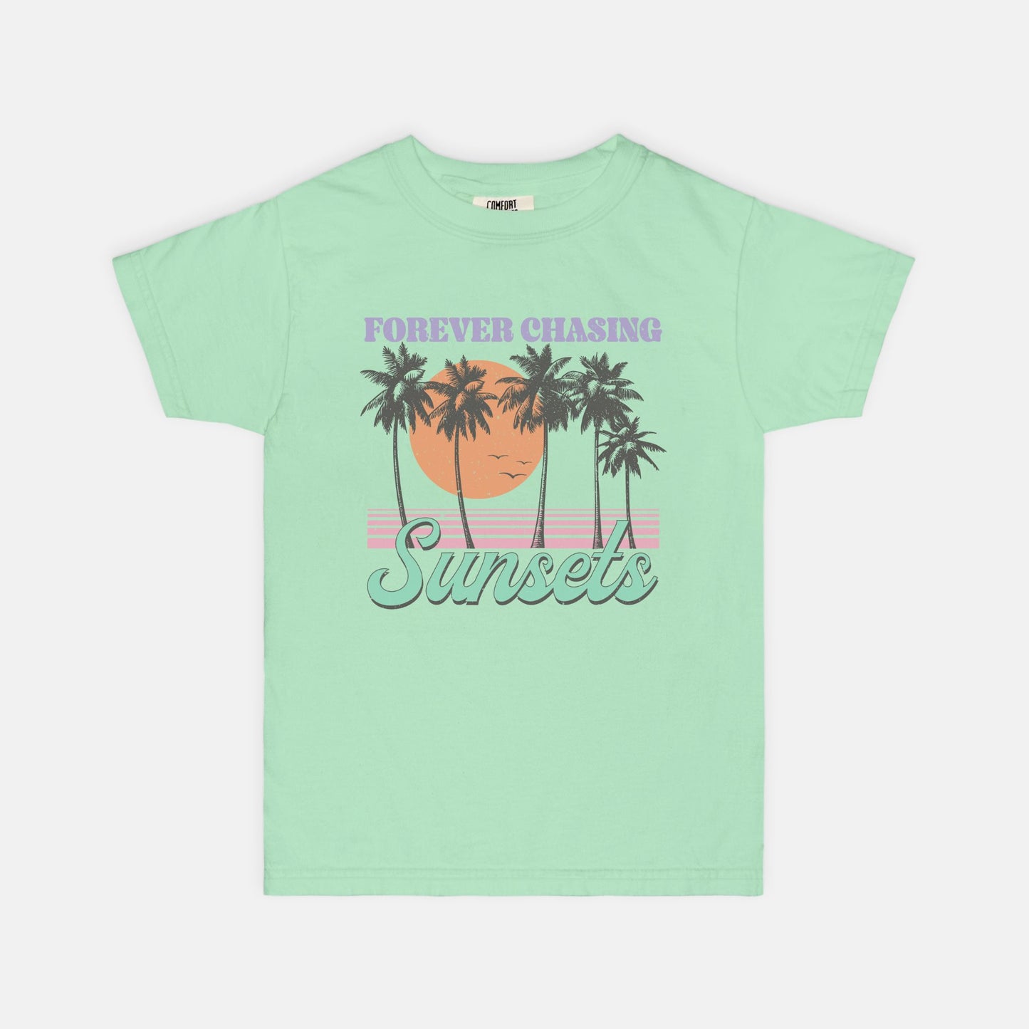 Forver Chasing Sunsets Youth Comfort Color Tee